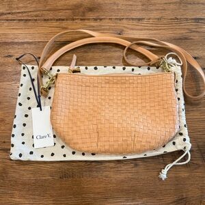 Clare V Tan Crossbody Woven Leather Bag